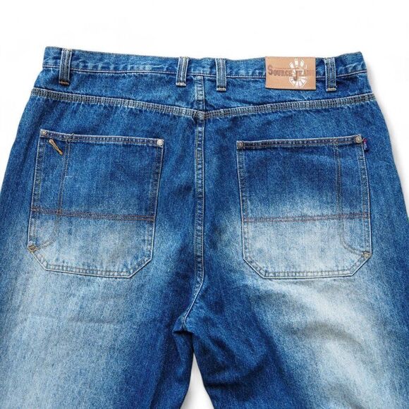 Source Jeans Vintage 90s Y2K Distressed Relaxed Skate Jeans Men's 42 x 34 - Picture 9 of 14